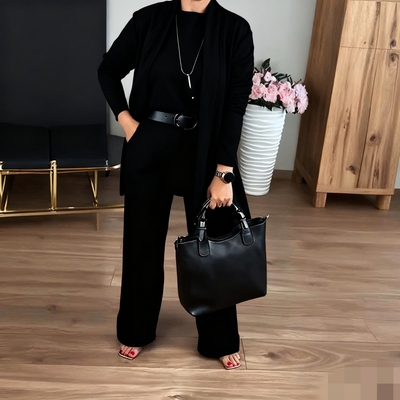 Irene | Elegant tredelad set med lång kofta
